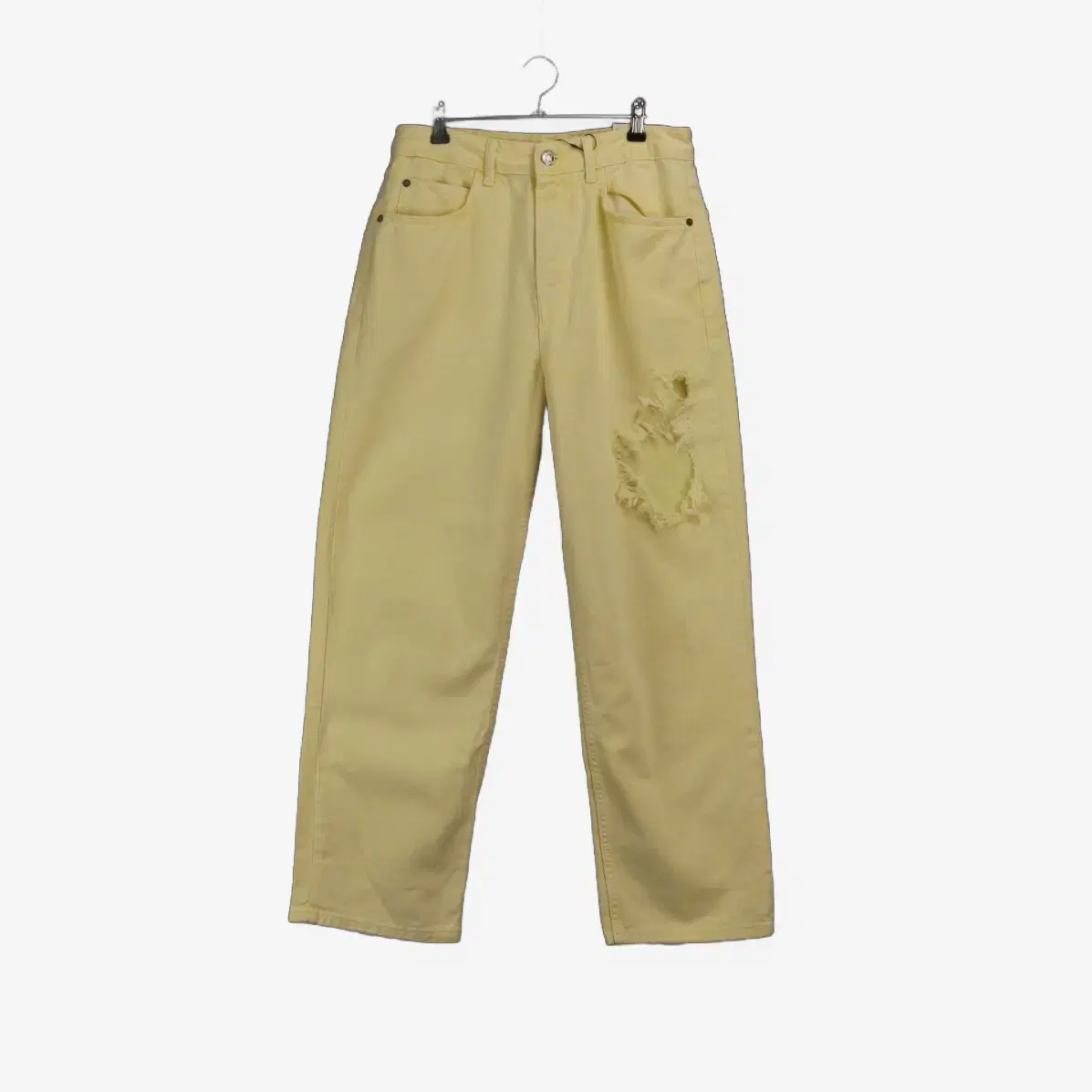 (NEW)[S]ZARA Yellow Damaged Wide Leg Pants(SW2131)