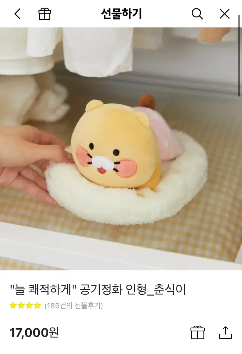 공기정화 춘식이 인형 새상품