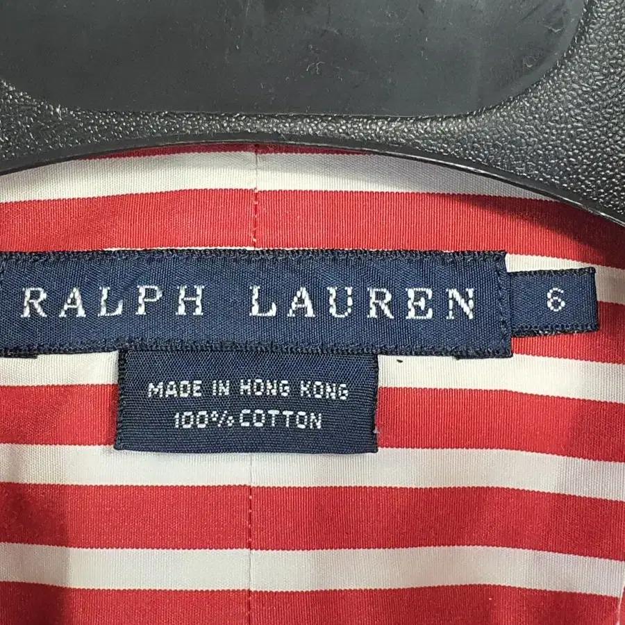 RALPH LAUREN 랄프로렌 여성 견장 스트라이프 긴팔셔츠