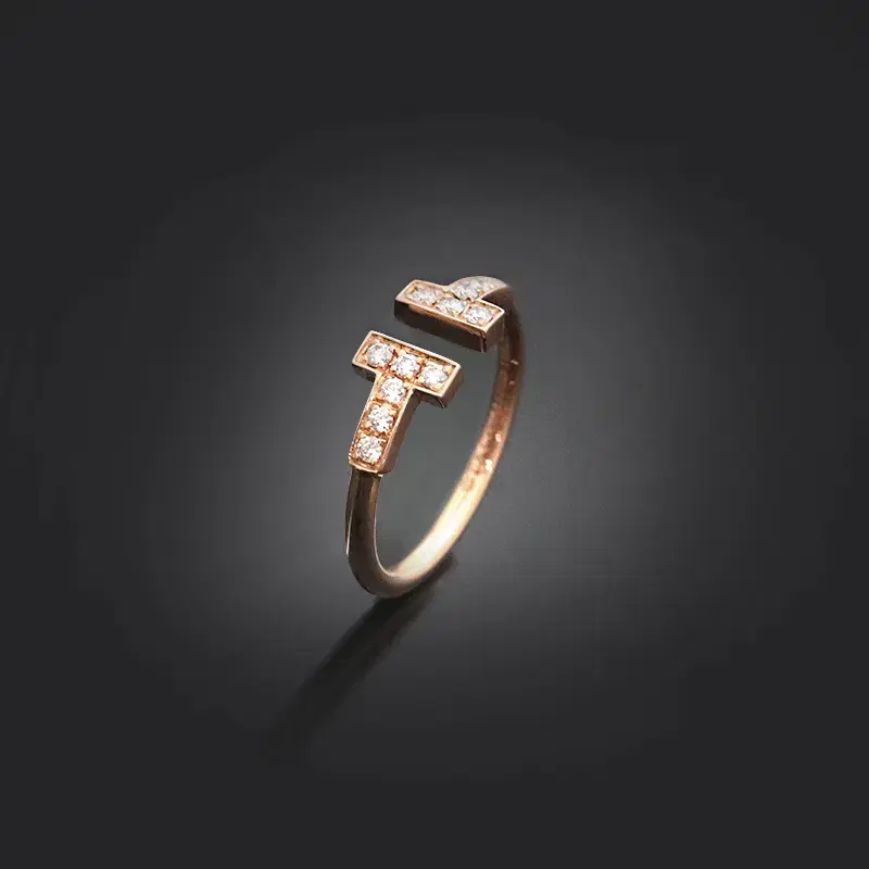 (정품)티파니앤코 T 와이어링 18K 로즈골드 다이아 7호 1.5mm