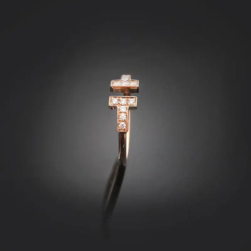 (정품)티파니앤코 T 와이어링 18K 로즈골드 다이아 7호 1.5mm