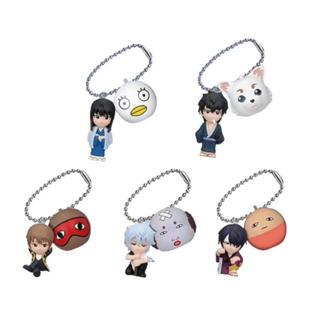 Gintama Double Mascot Swing Figure Strap keyring Classic Gintoki Sogo