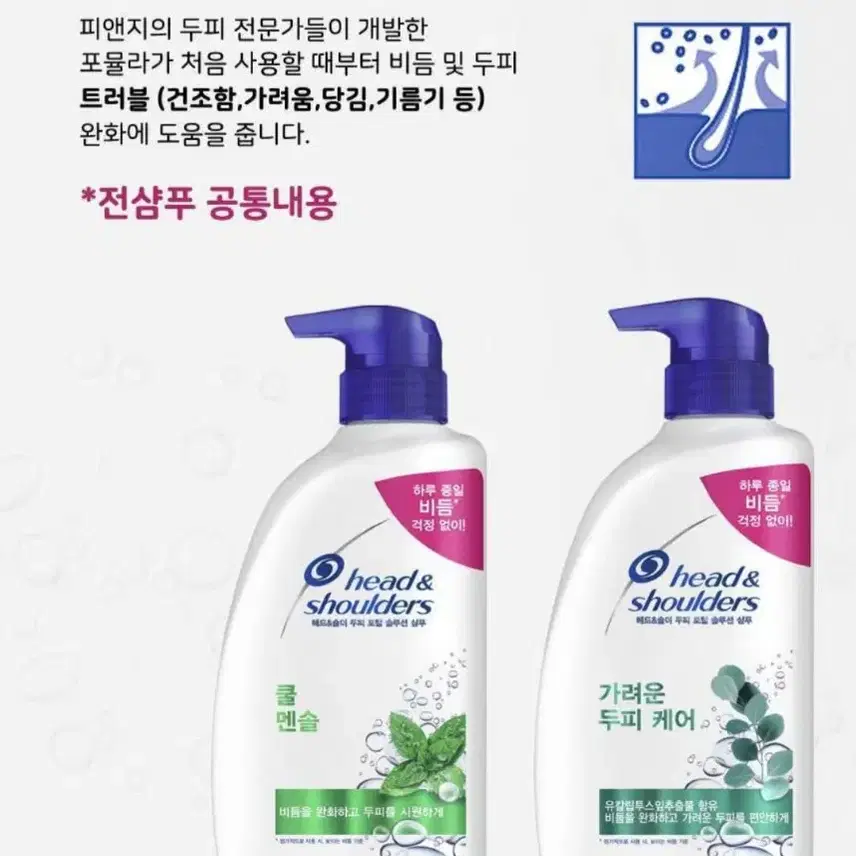 헤드앤숄더샴푸 두피토탈솔루션샴푸850MLX3개+증정80ML2개20990원