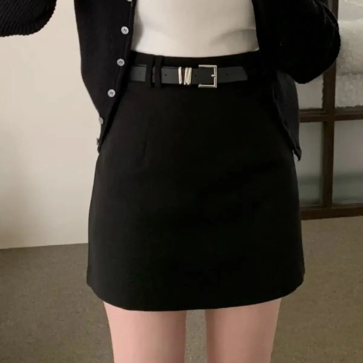 데일리 a라인 미니스커트 블랙