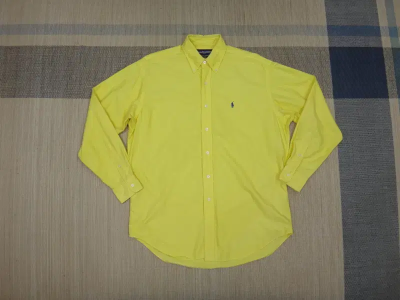 (XL-2XL) Ralph Lauren Golf Men's Yellow Solid Long Sleeve Cotton Shirt