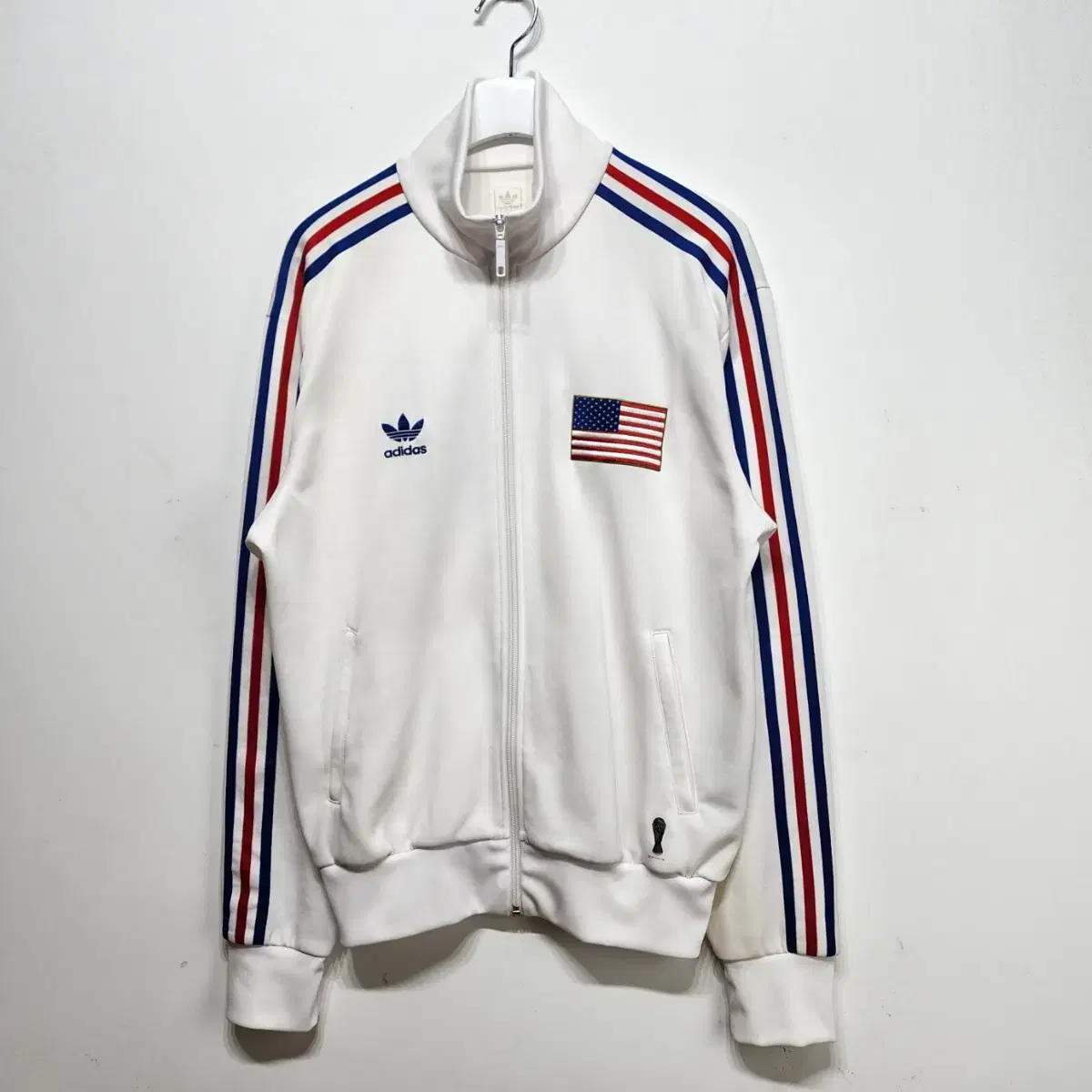 아디다스 ADIDAS USA 미국 져지트레이닝 트랙탑 자켓 화이트 M