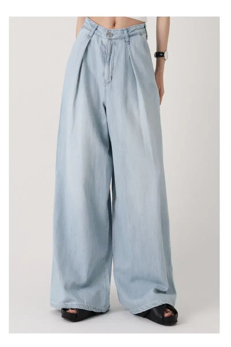 트리밍버드 22SS Wide Denim Pants [Ice Blue]