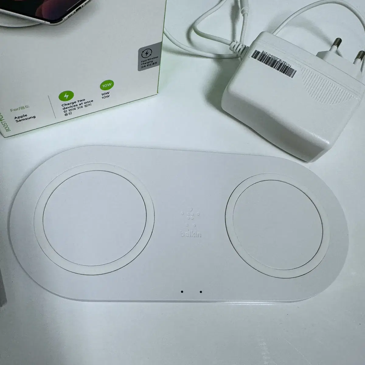 BELKIN 벨킨 밸킨 10W 듀얼 무선 충전 패드 화이트