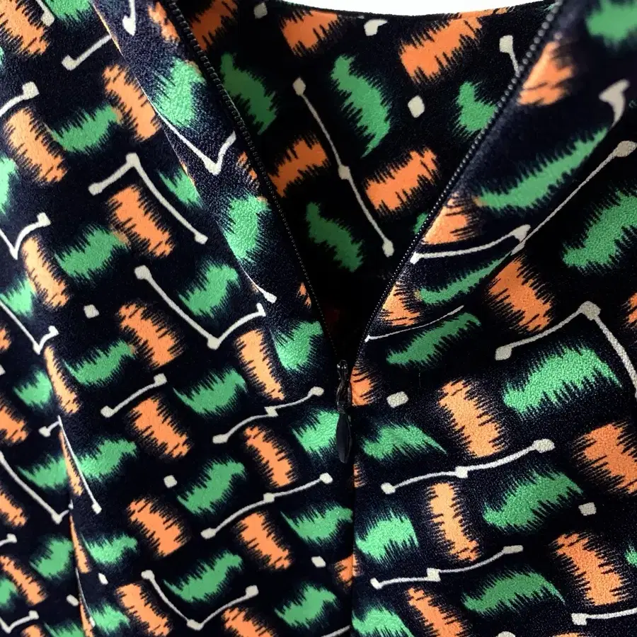 Psychedelic Orange Green Unique Dress