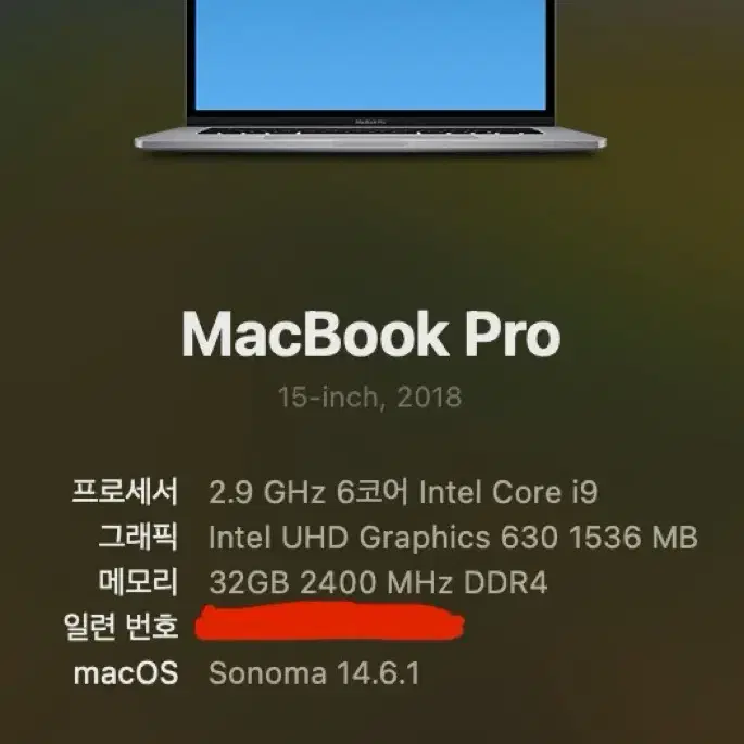 맥북 프로 15인치(2018) CTO(2.9Ghz/6코어/i9/32GB/