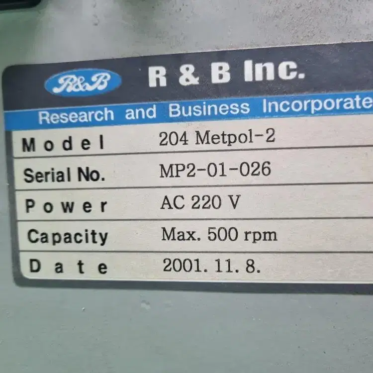 TOPMET 204 Metpol-2 알앤비 폴리싱 머신