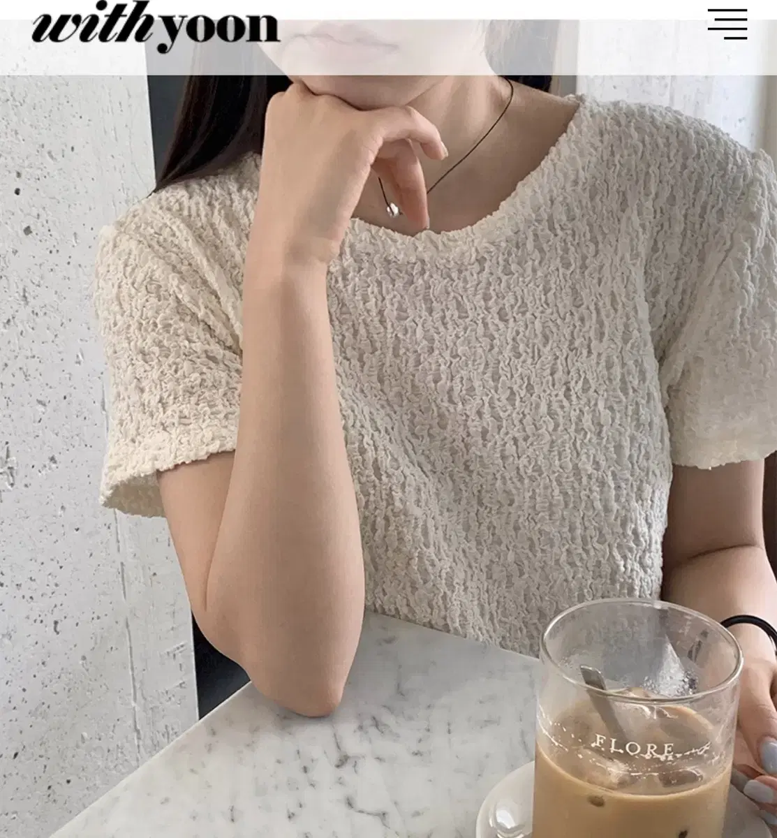 (새상품) 위드윤 버블 크롭티