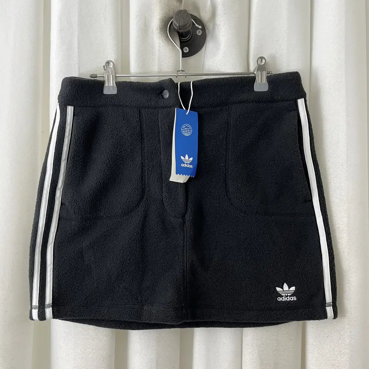 Adidas Black and White Tricot Fleece Mini Skirt