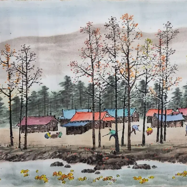 백포 곽남배/진품/대형작품/산수화/그림/3점일괄