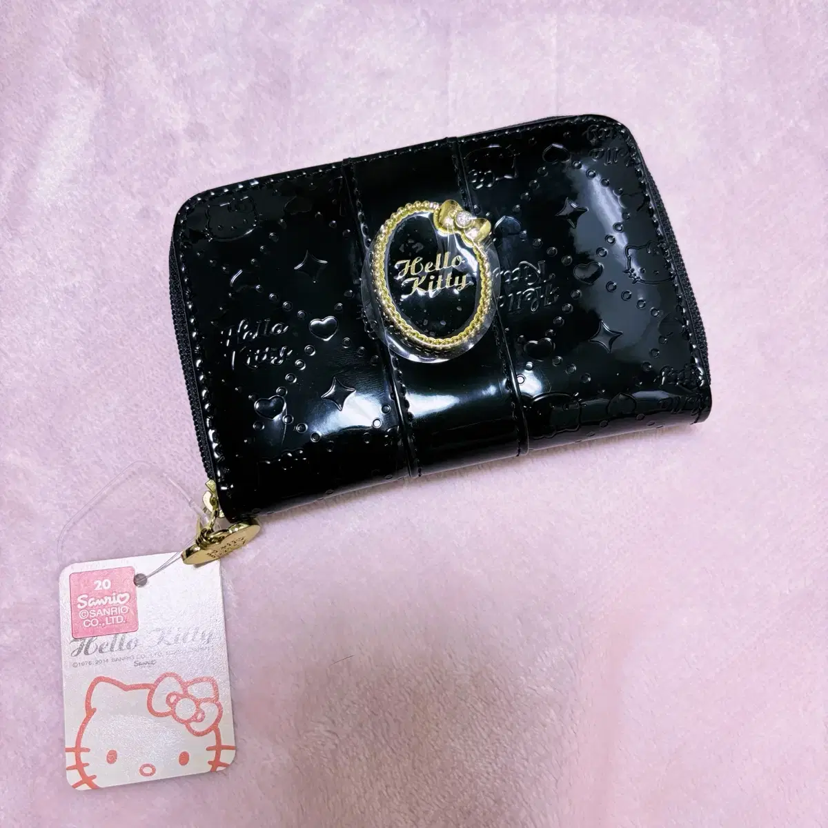 Kitty Wallet Gyaru Monogram Enamel Black