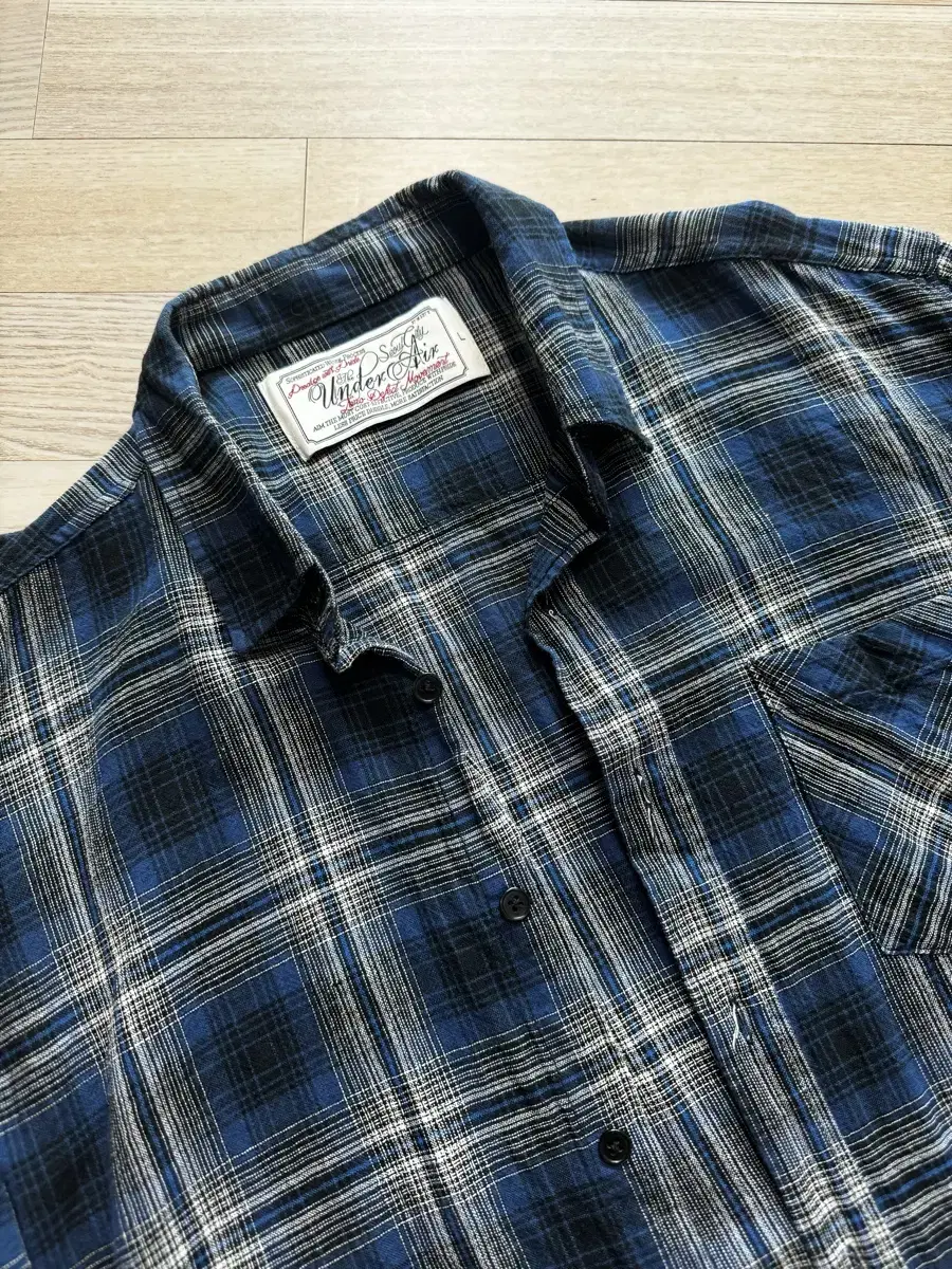 Linen check shirt L