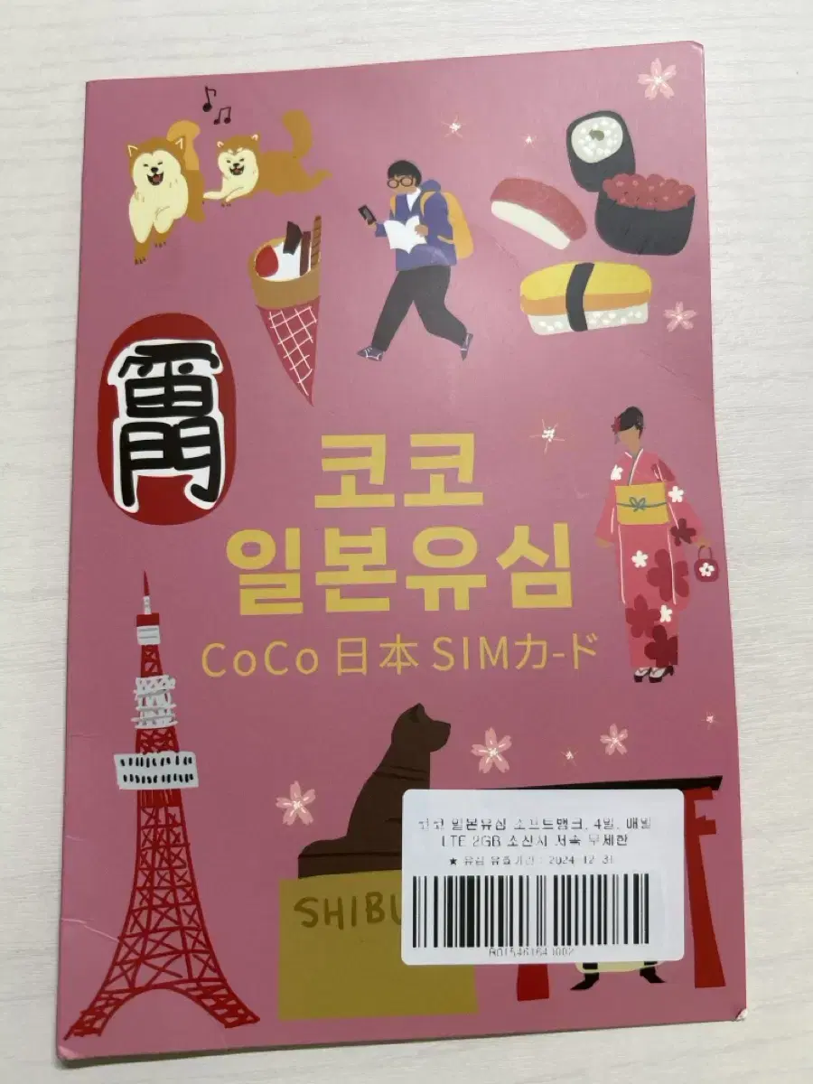 일본 유심 2GB, 4일