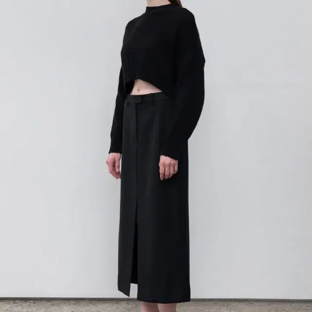 MYEYEKO - DARIA WOOL SLIT SKIRT (BLACK)