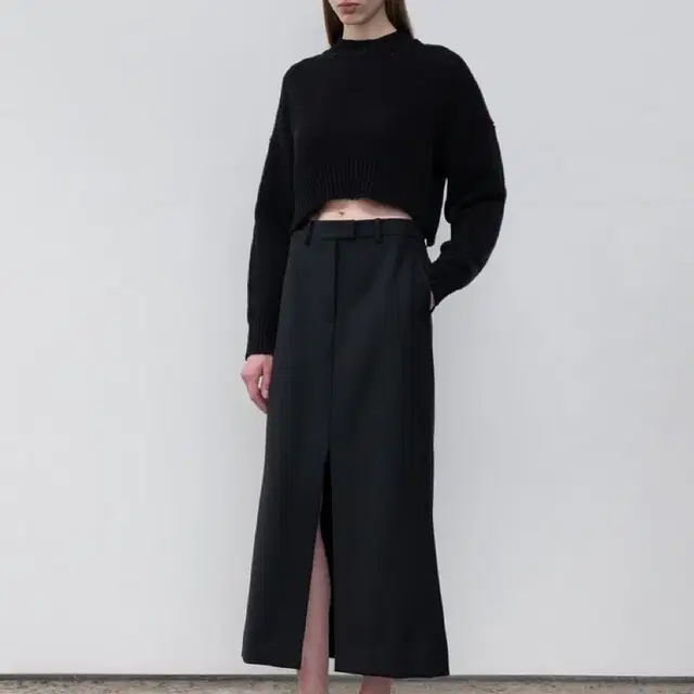 MYEYEKO - DARIA WOOL SLIT SKIRT (BLACK)