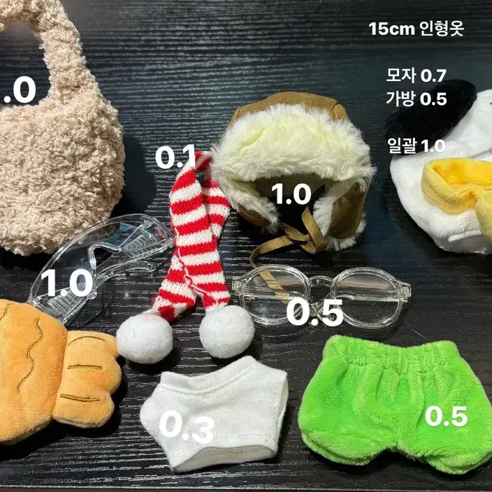 10cm, 15cm 인형 옷, 인형 안경, 인형 가방