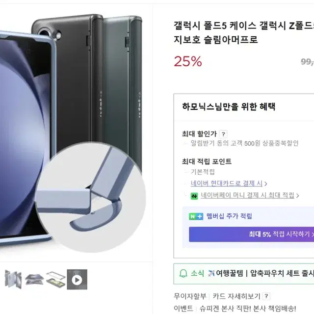 폴드 5 아이스블루 256g, 각종 케이스