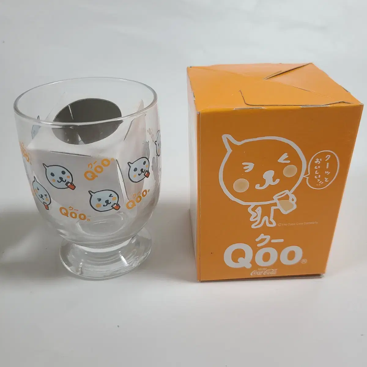 qoo 쿠우 컵 코카콜라 한정 유리컵 레트로 빈티지 소품 고전 만화 굿즈