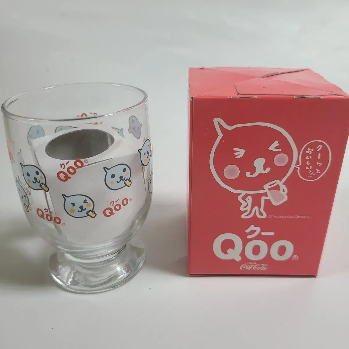 qoo 쿠우 컵 코카콜라 한정 유리컵 레트로 빈티지 소품 고전 만화 굿즈