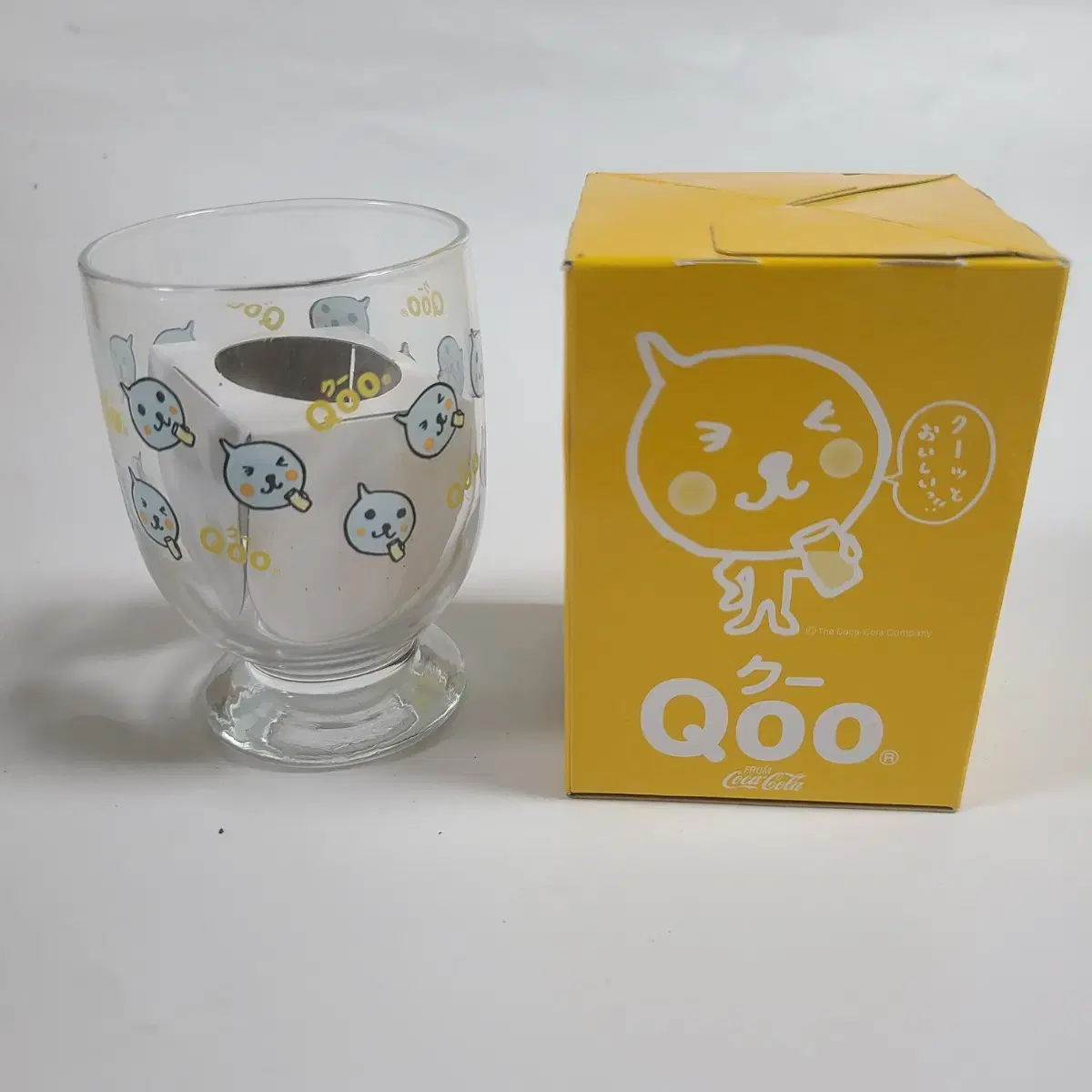 qoo 쿠우 컵 코카콜라 한정 유리컵 레트로 빈티지 소품 고전 만화 굿즈