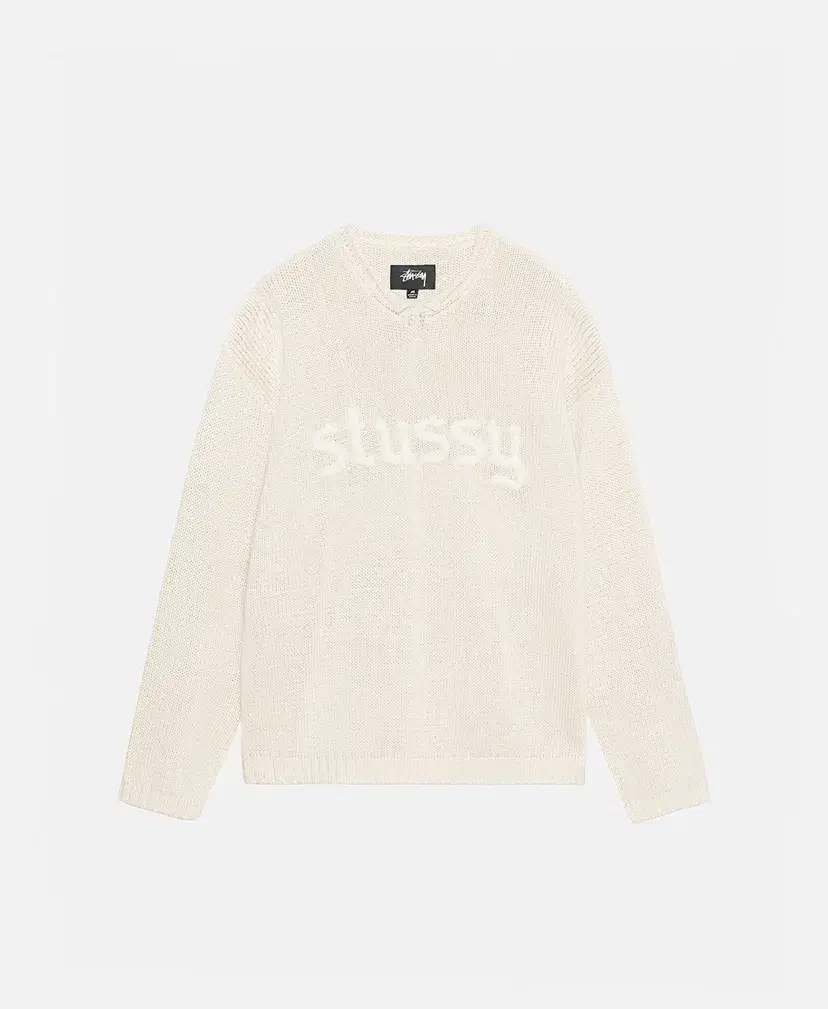 {Stussy GongHomeGenuineNew}Stussy Embroidered V-Neck Logo Knit Sweater 2 Colors