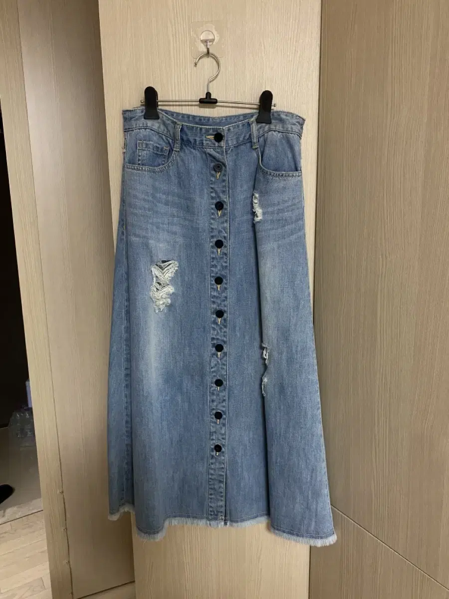 Vintage Denim Long Skirt