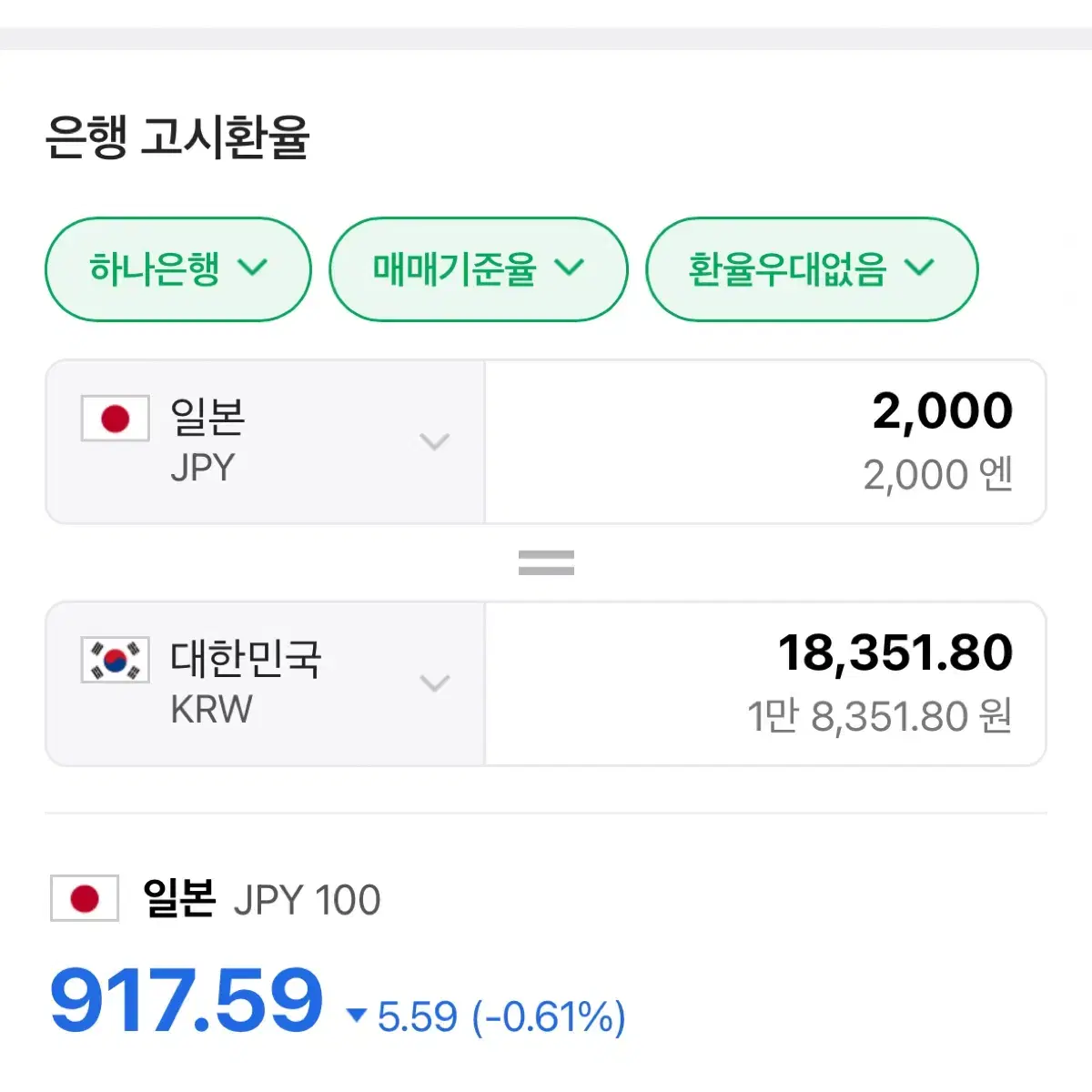 2000엔 -> 15000원