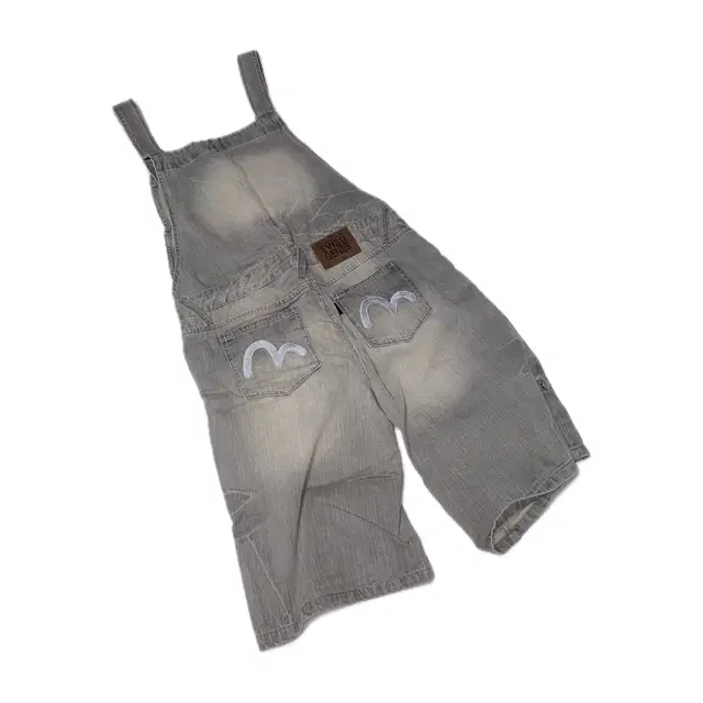 Evisu pocket suspenders overall denim