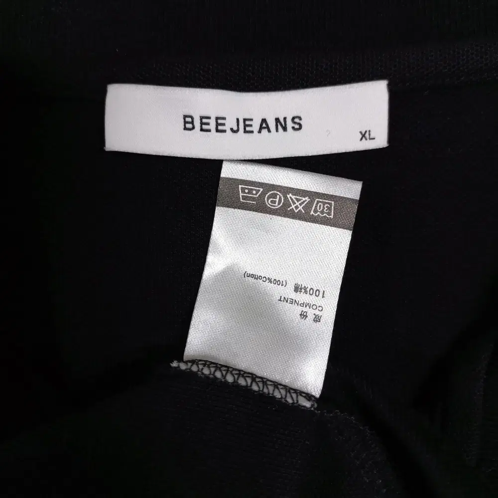 8-17/BEEJEANS 블랙 반팔티