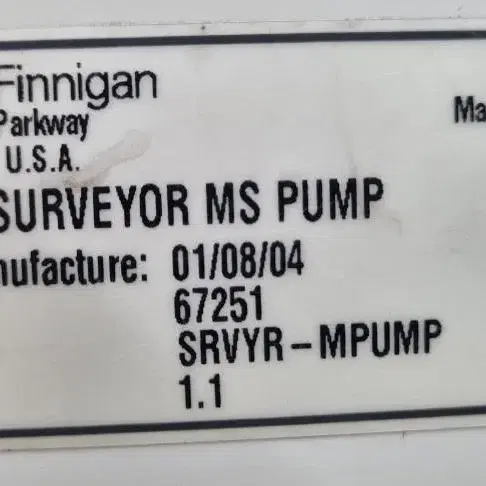 ThermoSurveyor PDADetector/MS Pum/오토샘플러.