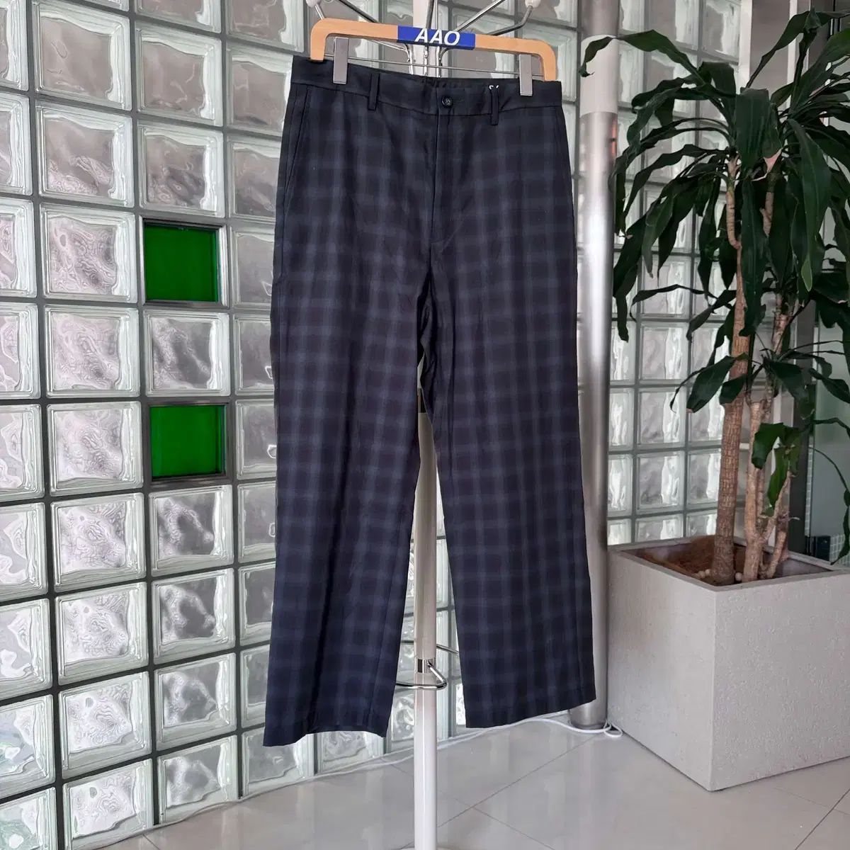 beams wide check pants 빔즈 빔스 와이드 체크팬츠