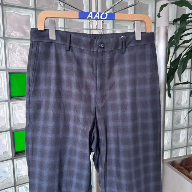 beams wide check pants 빔즈 빔스 와이드 체크팬츠