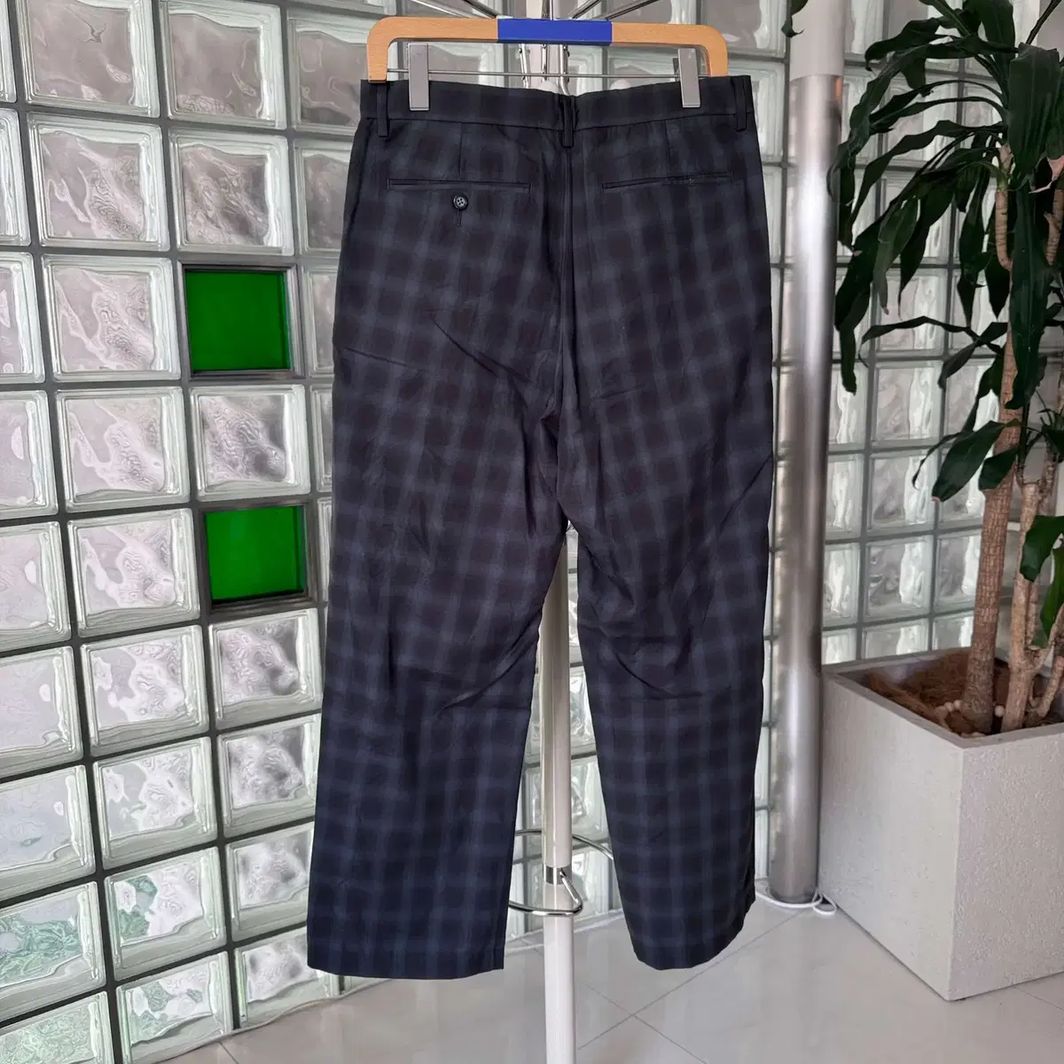 beams wide check pants 빔즈 빔스 와이드 체크팬츠