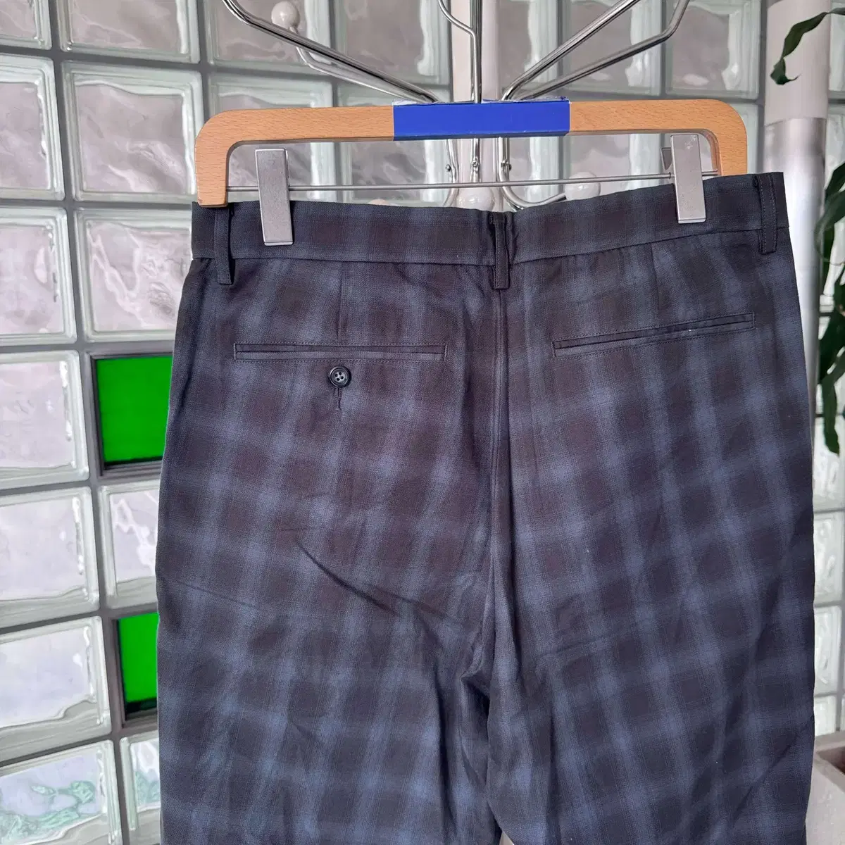 beams wide check pants 빔즈 빔스 와이드 체크팬츠