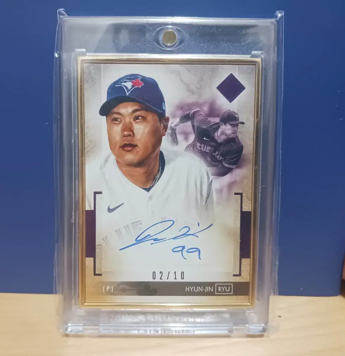 류현진 친필 싸인카드 topps 2/10