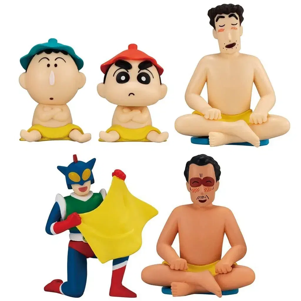 Gacha Figures Crayon Shin-chan Sauna 5pcs Unsealed