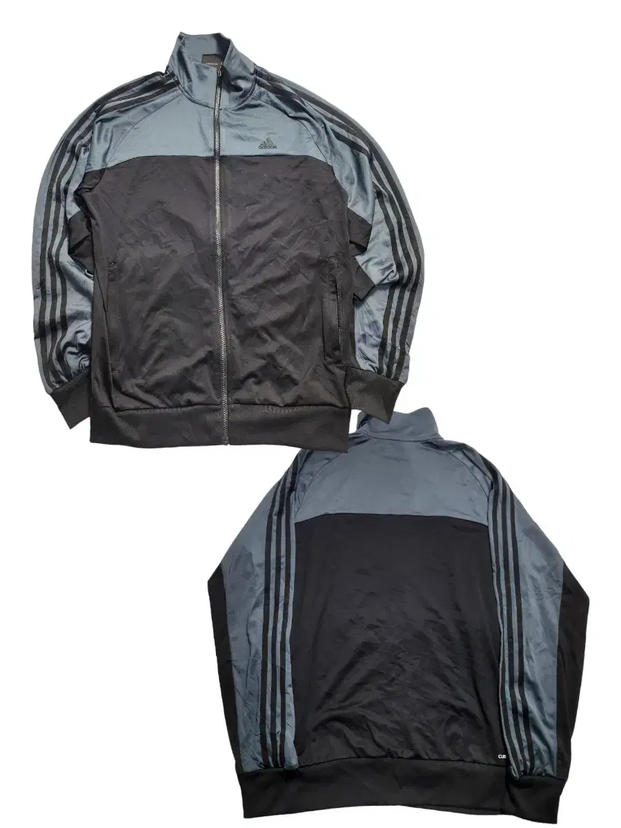 Adidas Metal Blue Gray Three-Stripes Jersey L