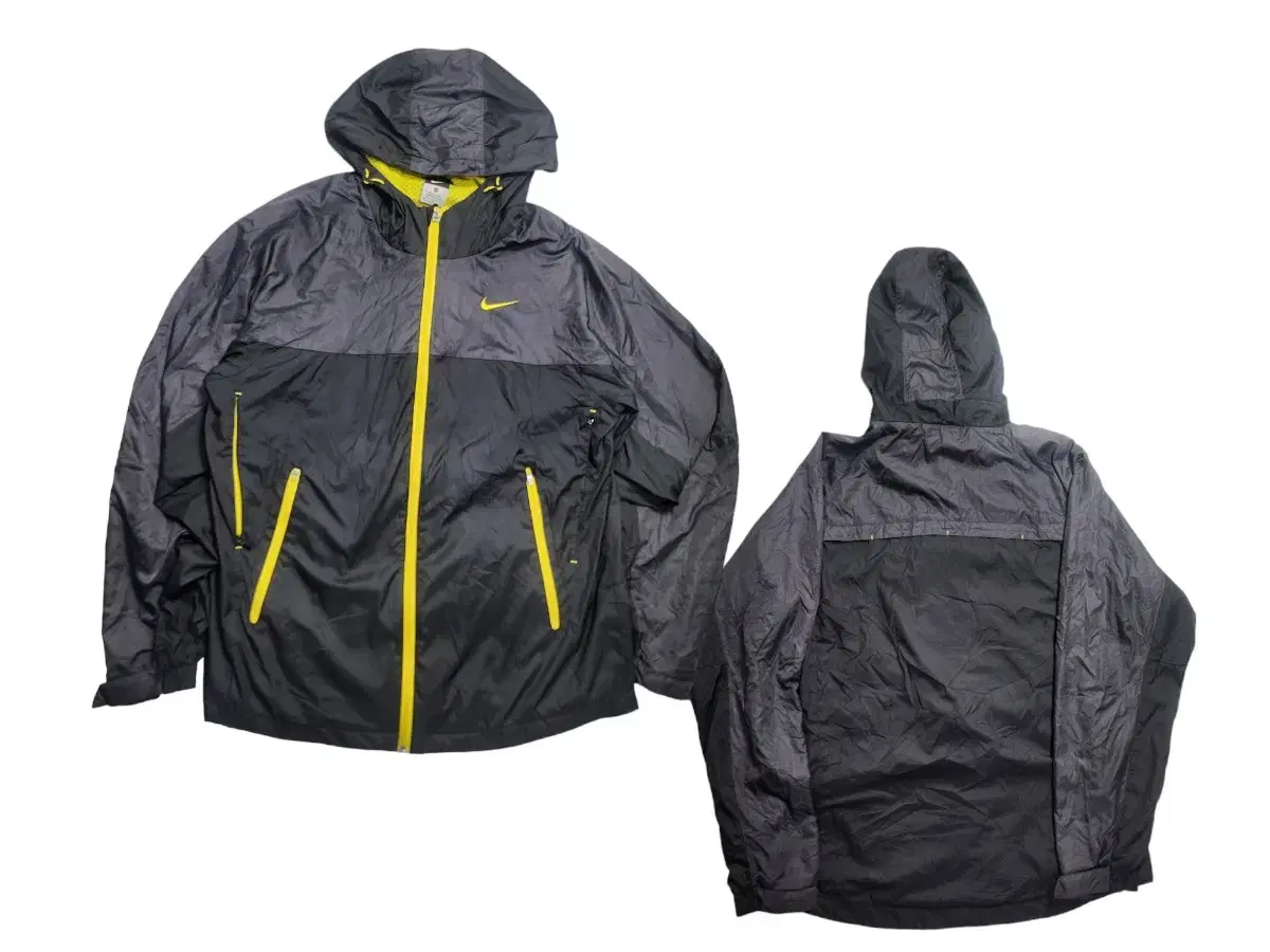 00s Nike Black Yel Point Windbreaker M