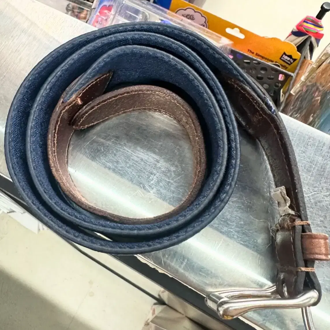 폴로 벨트 POLO SPELLOUT CANVAS LEATHER BELT