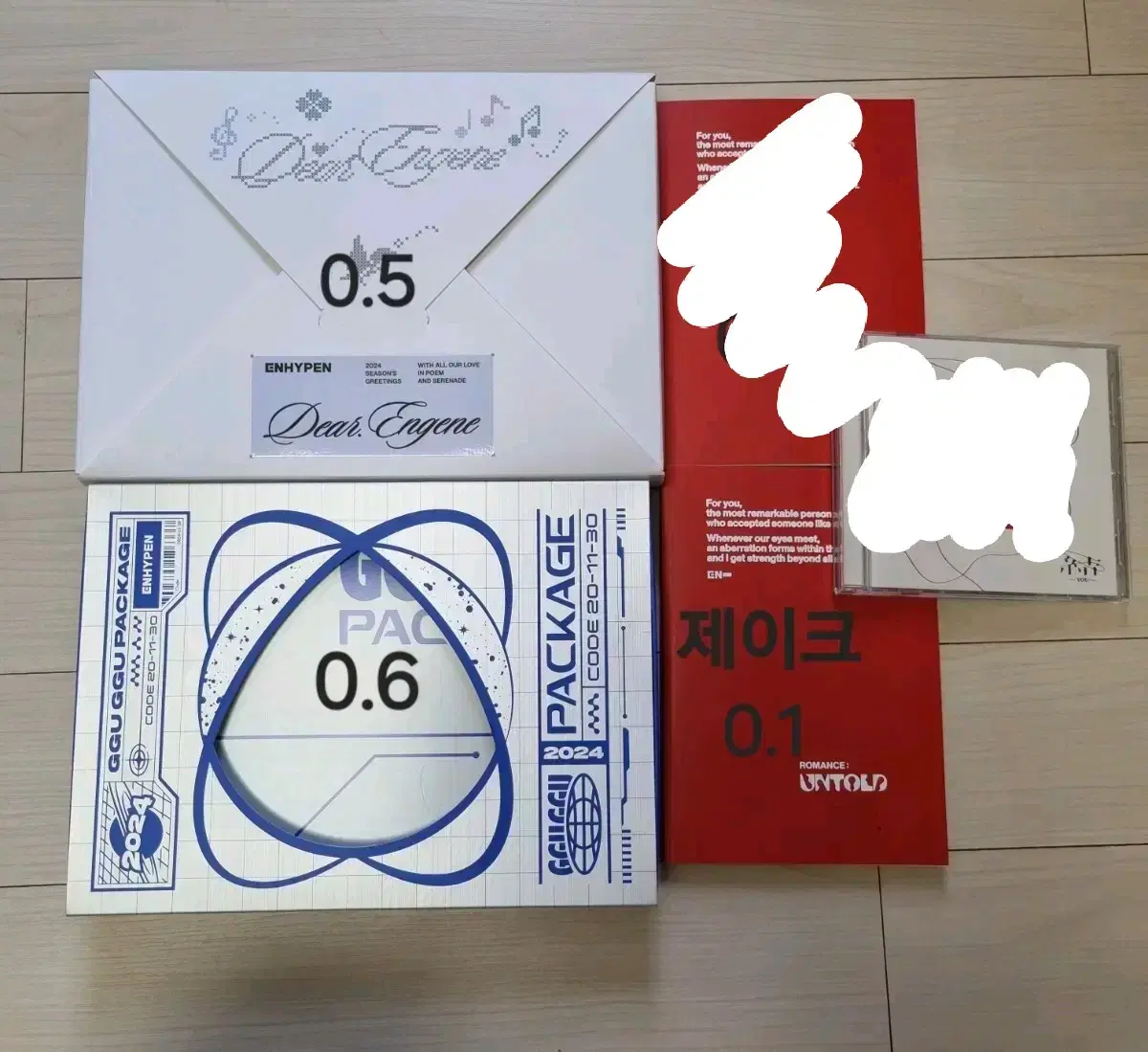 Enhypen unsealed albums, seasons greetings, packages wts