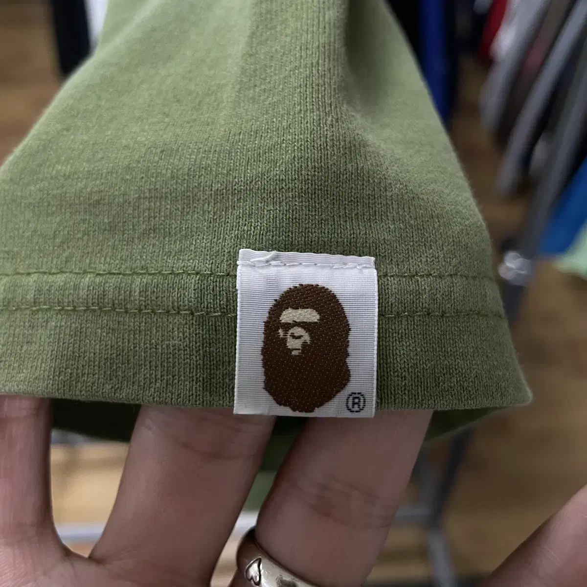 베이프 Bape 00s 1st 녹계카모 반팔 티셔츠 카키