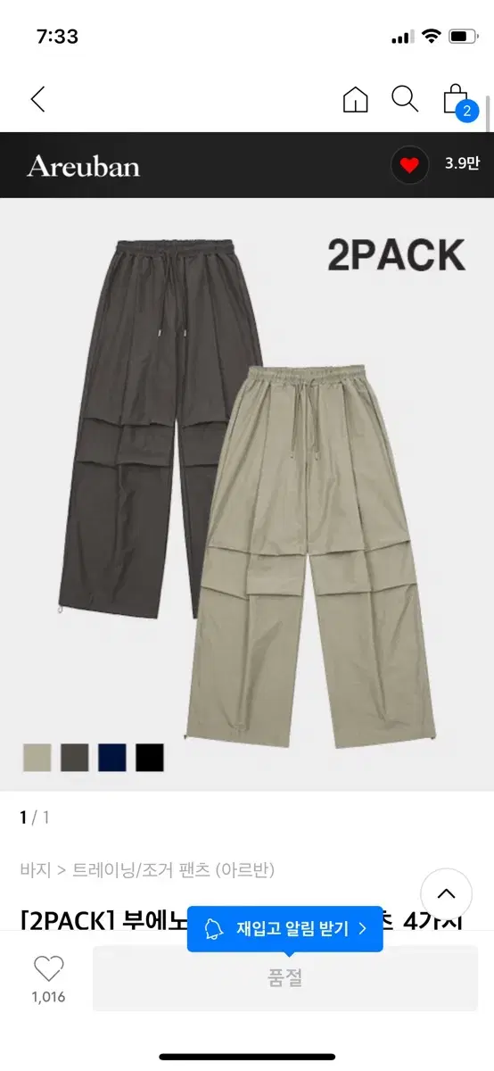 Bulk of 2 Vahn Parachute Pants