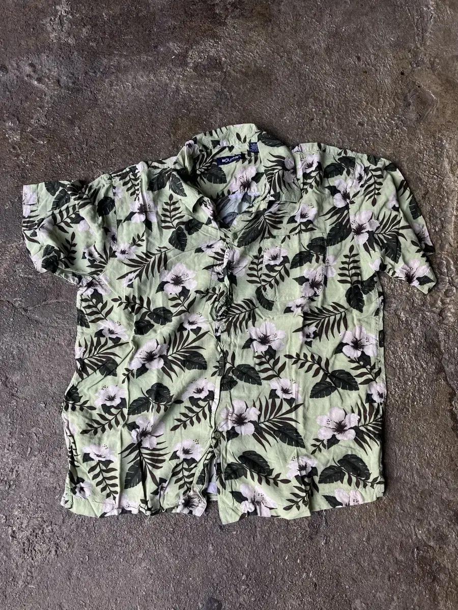 Purtan Leaf Pattern Hawaiian Aloha Shirt L