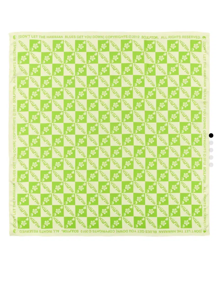 스컬프터 Satin Checkerboard Big Scarf Lime/L