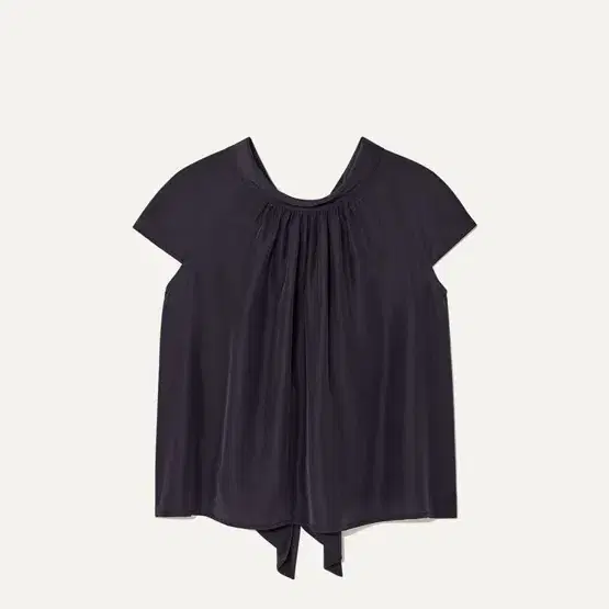 킨더살몬 gather blouse dark-navy