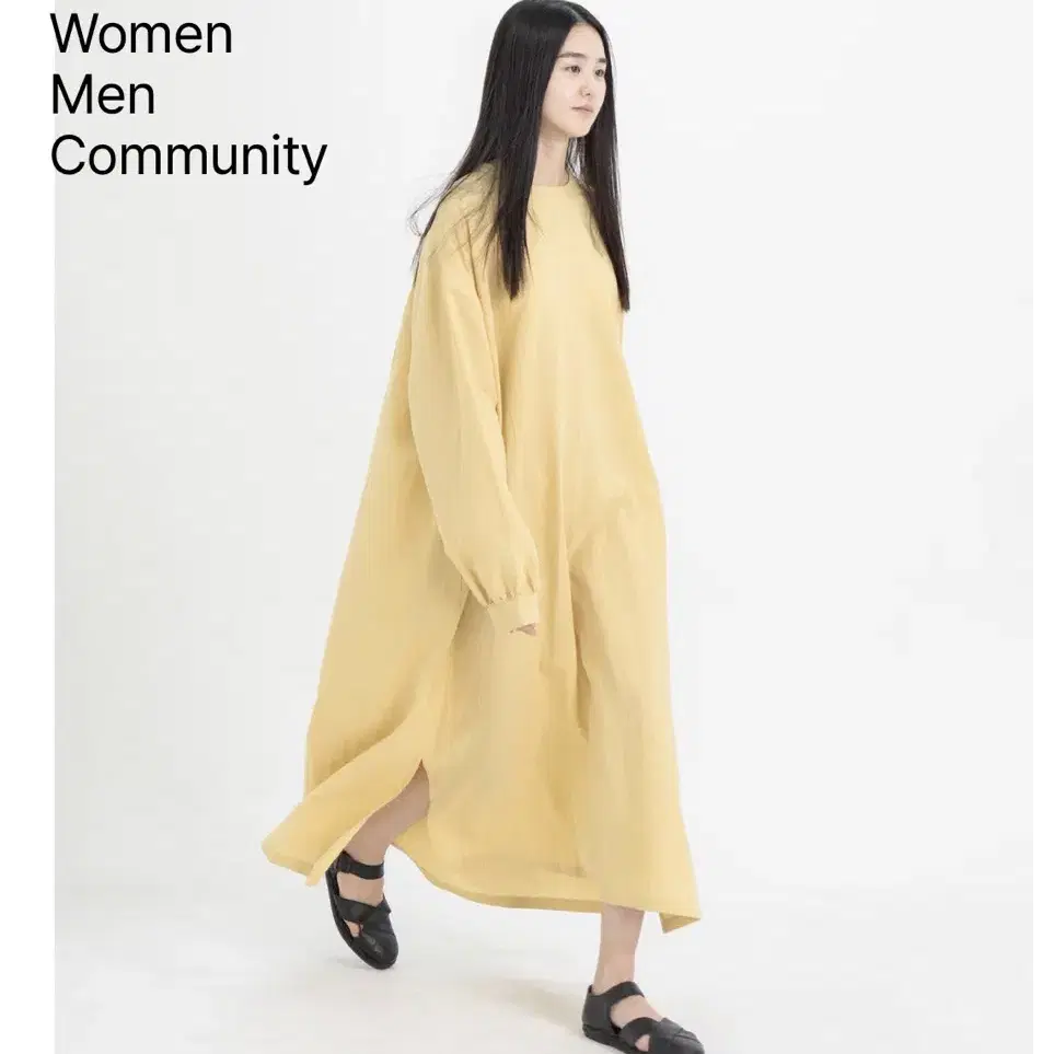 유노이아 simple linen dress + linen vest